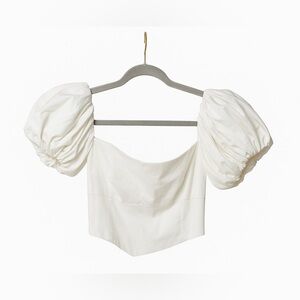 Abercrombie & Fitch White Puff Sleeve Blouse
